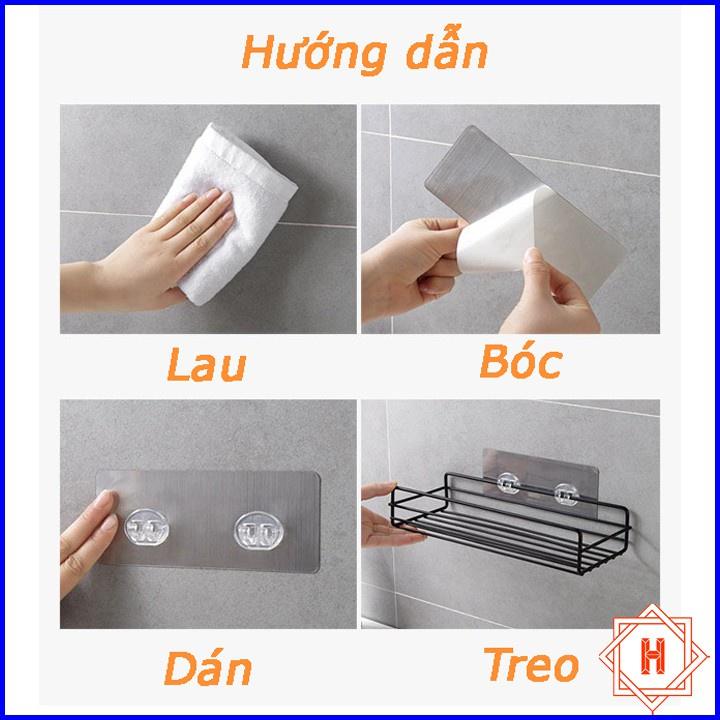 Kệ sắt chữ nhật để đồ nhà tắm, phòng bếp dán tường siêu chắc. Kệ để gia vị inox đa năng