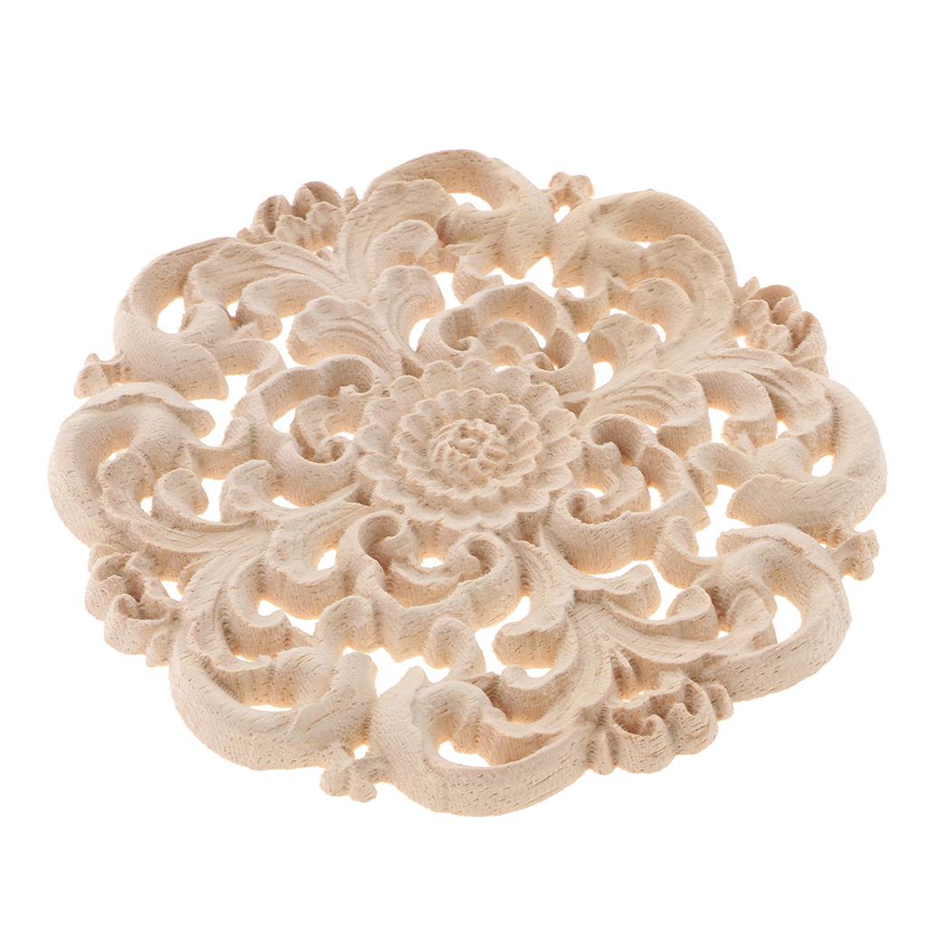 European Style Wood Round Carved Appligue For Furniture Decoration