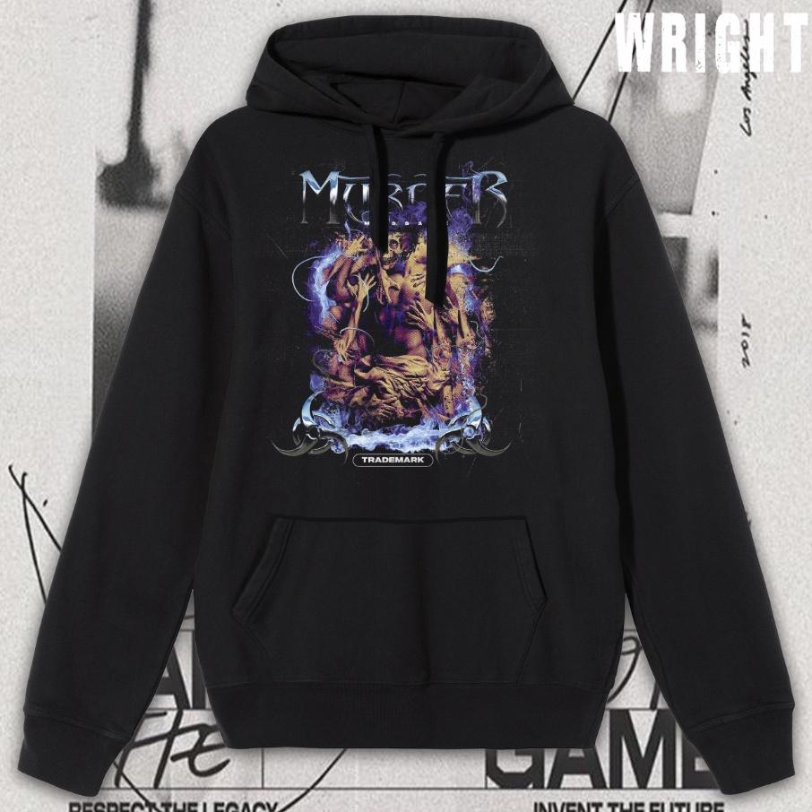 Áo hoodie wright murder massage streetwear unisex