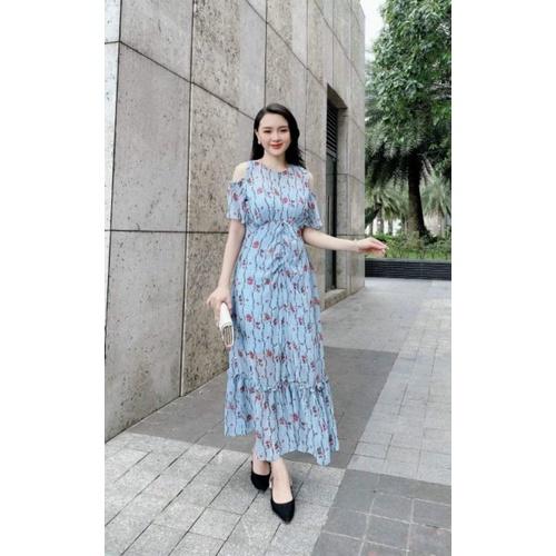 ĐẦM MAXI VOAN TAY CUTOUT