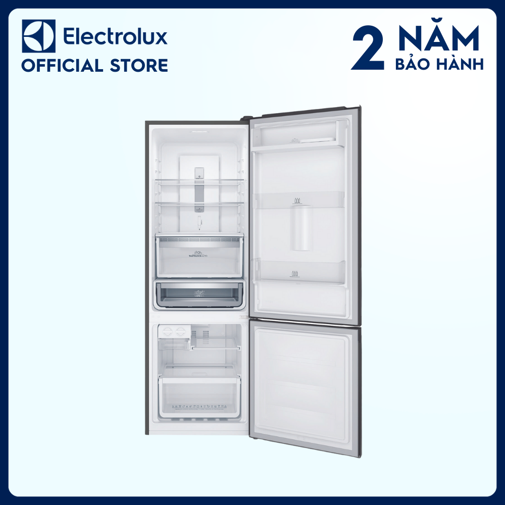 [Miễn phí giao hàng toàn quốc] Tủ lạnh Electrolux Inverter UltimateTaste 300 ngăn đá dưới có ngăn đông mềm 335 lít - EBB3702K-H - Đảm bảo độ lạnh đồng đều, khử mùi diệt khuẩn, khay đá xoay [Hàng chính hãng]