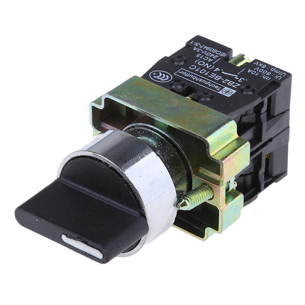 ZB2-BE101C 22mm 2NO 3 Positions Momentary Rotary Selector Switch 600V 10A