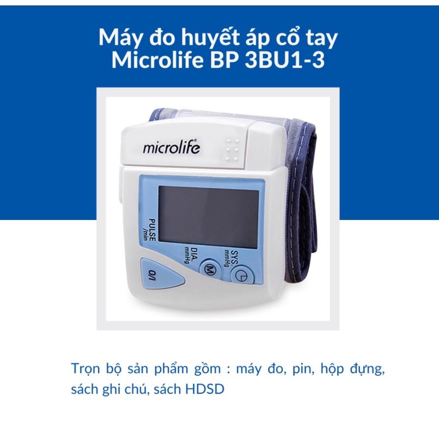 Máy đo huyết áp cổ tay Microlife BP 3BU1-3 Thiết bị y tế gia đình MEDIFA chuyên hàng CHÍNH HÃNG