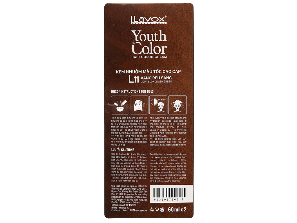 Kem nhuộm màu tóc cao cấp Lavox Youth&Color L11