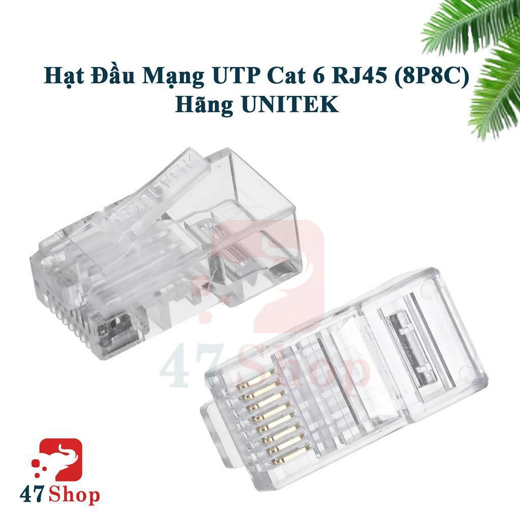 Hạt Mạng Cat6 RJ45 THương Hiệu Unitek Hàng Chính Hãng | Tốc độ đường Truyền 1000 Mbps | Bảo Hành 12 Tháng | Nguyên Hộp 100 đầu Bấm