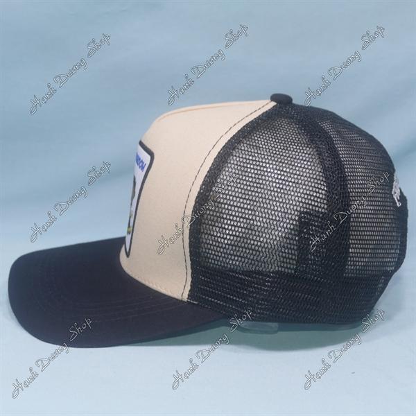 Nón kết lưới thêu đại bàng thêu chữ Freedom phía sau khóa nhựa phía trong có may tem vòng đầu 55-58cm - Đen &amp; Kaki