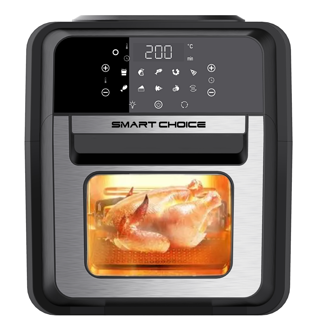 Nồi Chiên Không Dầu Điện Tử SMARTCHOICE 12L Cao Cấp - 10 Chế Độ Nấu , Lò Chiên Không Dầu Cảm Ứng, Đầy Đủ Phụ Kiện Đa Năng - Bảo Hành CHÍNH HÃNG 18 tháng