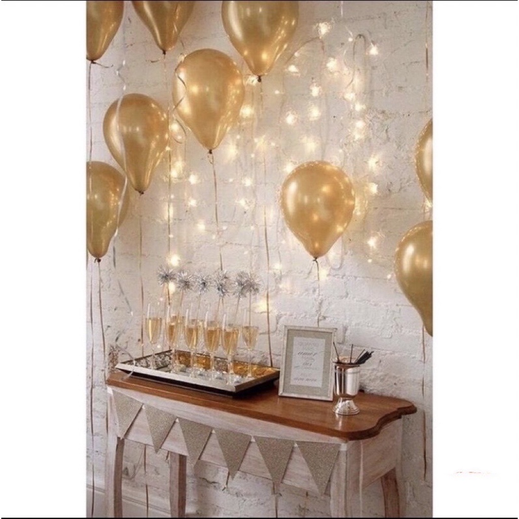 10 Bong Bóng Nhũ Vàng/ Xanh Dương/ Đỏ Size Bóng Lớn Đẹp Co Giãn