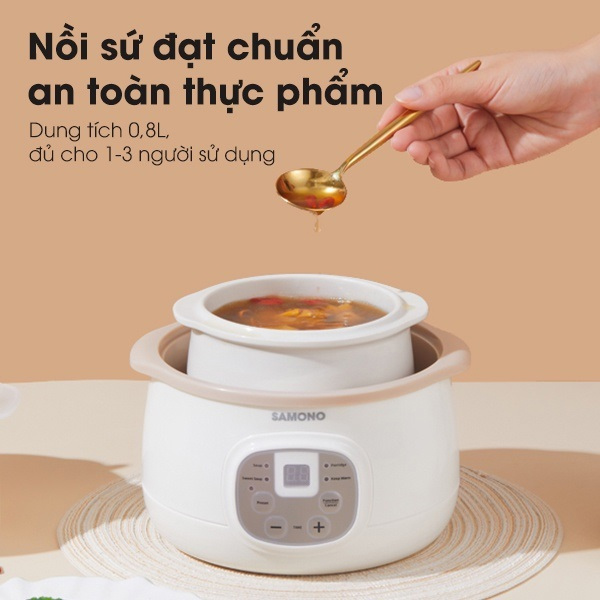 Nồi nấu chậm đa năng 4in1 SAMONO SW-SC08 0.8L hàng chính hãng