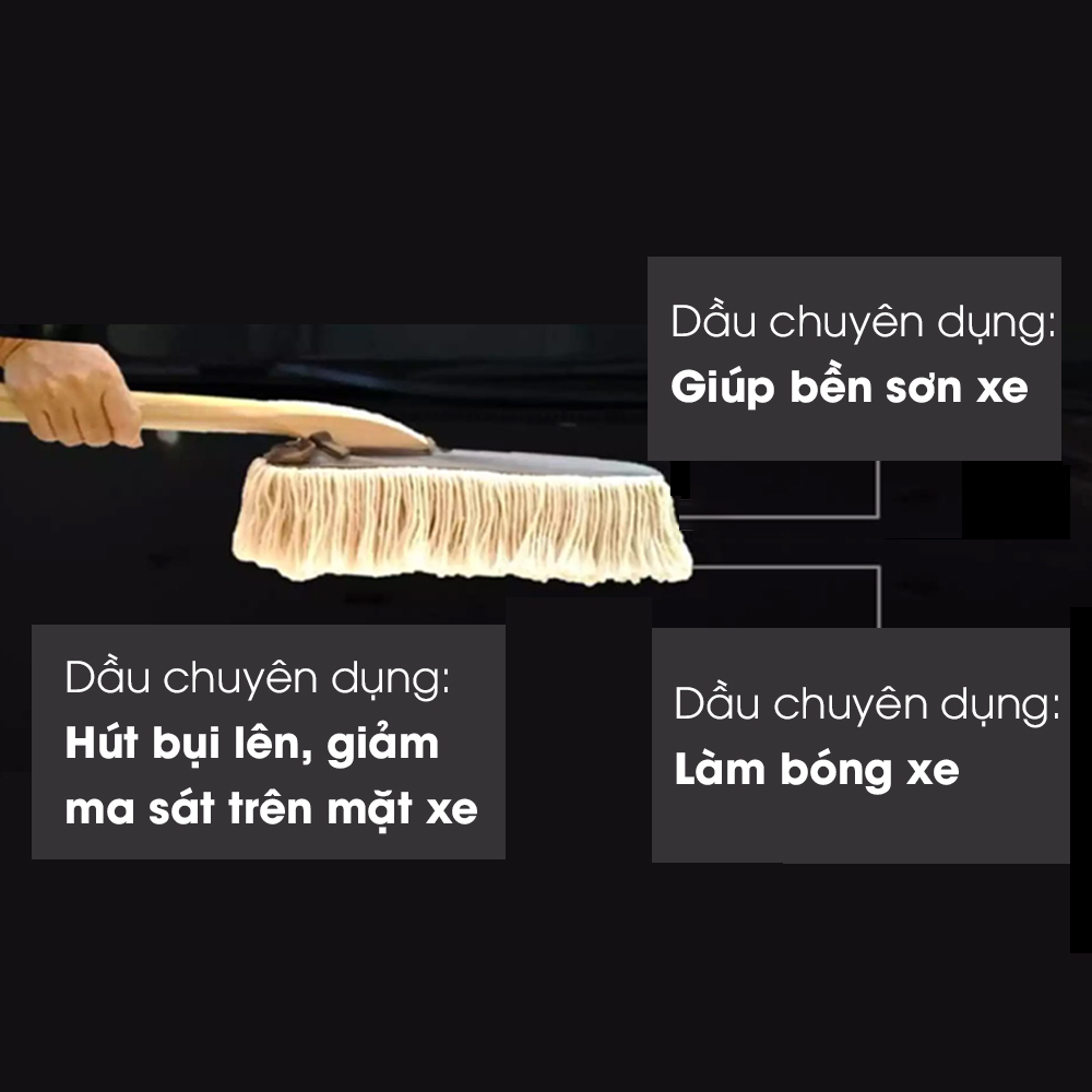 Đầu chổi thay thế cho chổi lau ô tô, có tầm dầu chuyên dụng, quét bụi, bảo vệ sơn xe TÂM LUÂN Chổi lau tẩm dầu - Hàng chính hãng