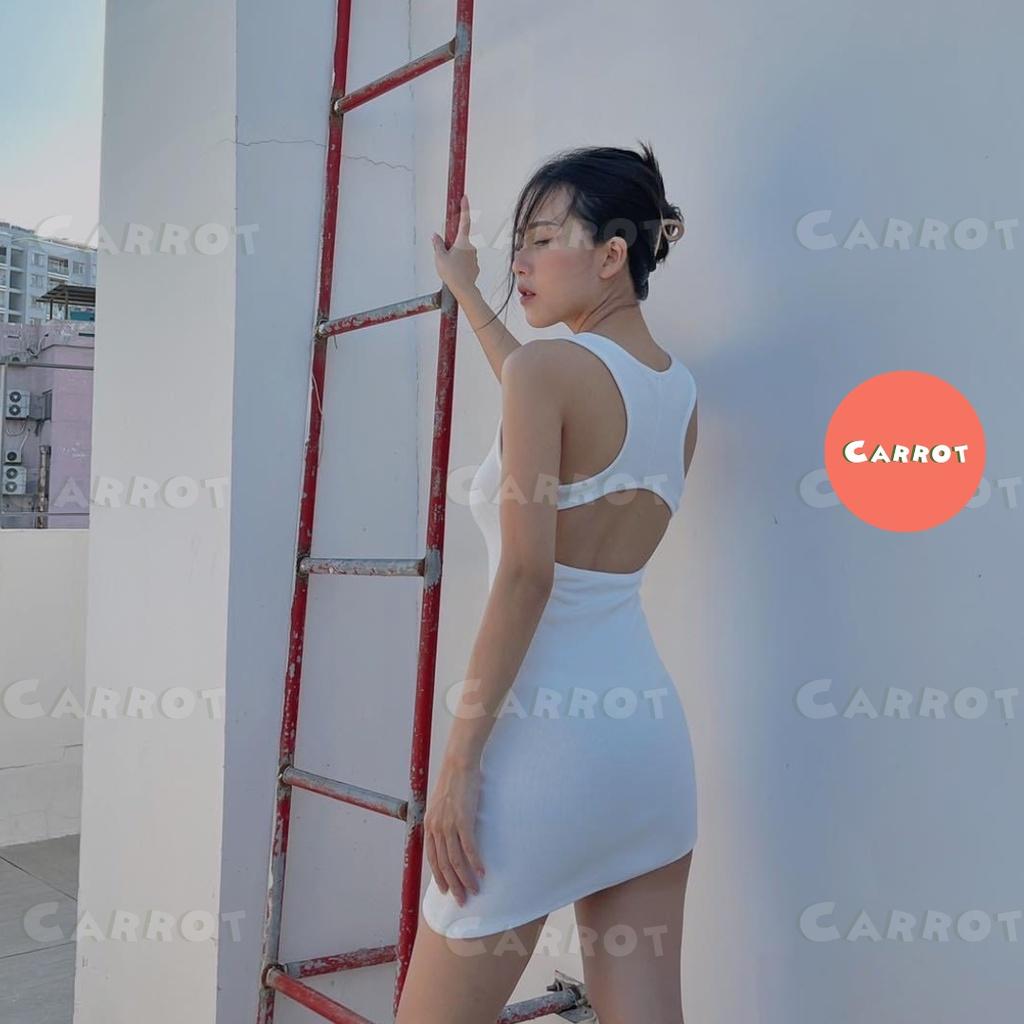 Đầm body sexy thiết kế ba lỗ vạt xéo tôn dáng gợi cảm váy nữ ngắn carrotxinhdep đi tiệc đi dạo phố vải thun cao cấp