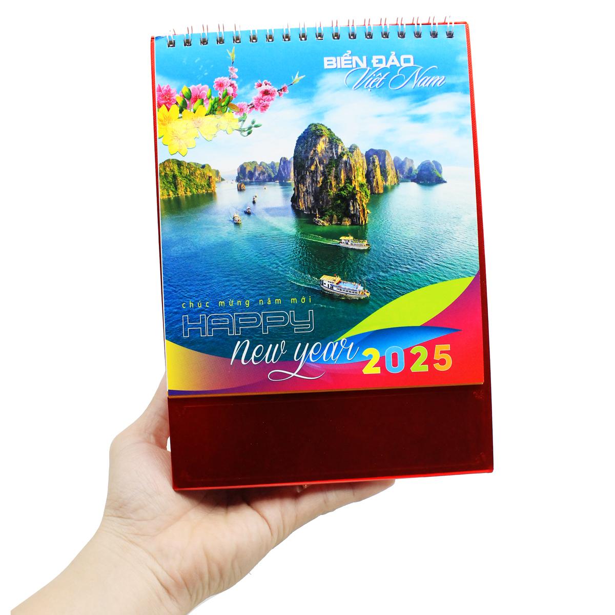 Lịch Bàn Đứng 2025 - Biển Đảo Việt Nam - Văn Lang VL-LB03 - Đế Màu Đỏ