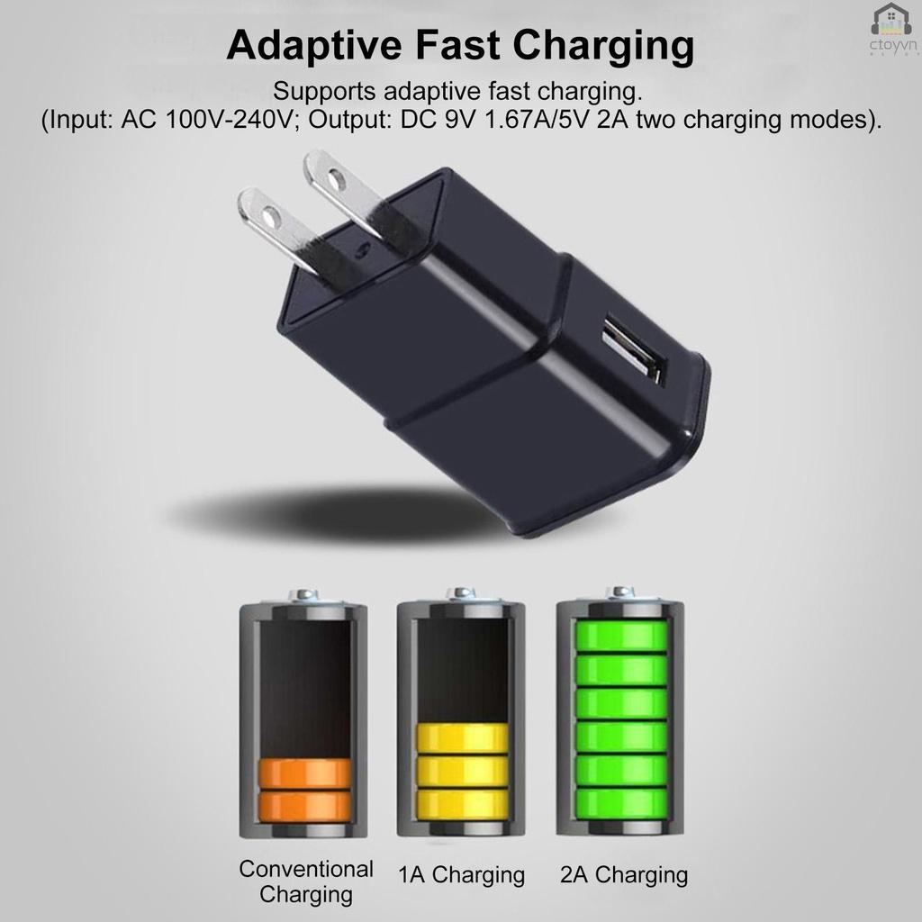 Củ sạc nhanh một cổng USB 9V-1.67A 5V-2A cho điện thoại