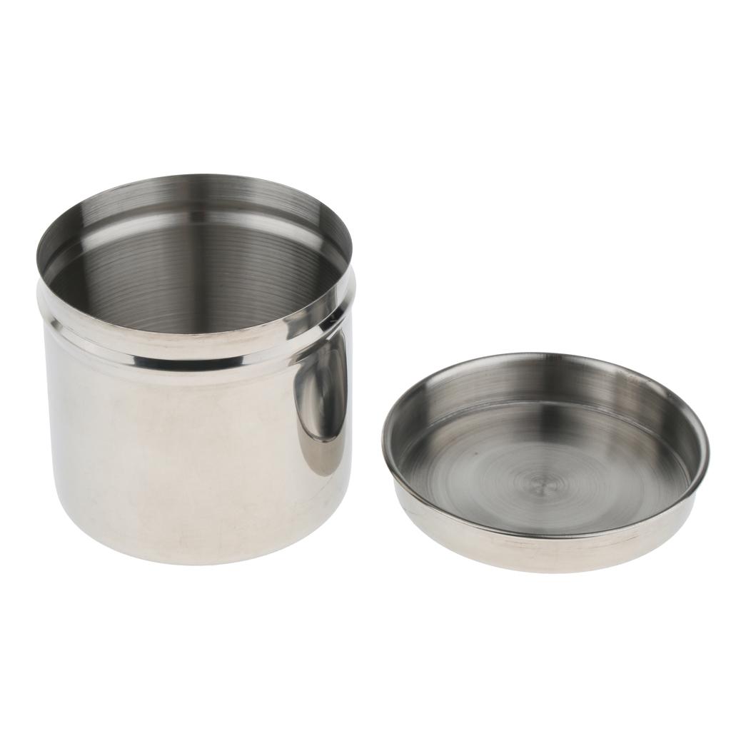Premium Stainless Steel Cotton Medicine Disinfection Tank Alcohol Sterilizing Container Box Jar with Cap - Dia 8-12cm