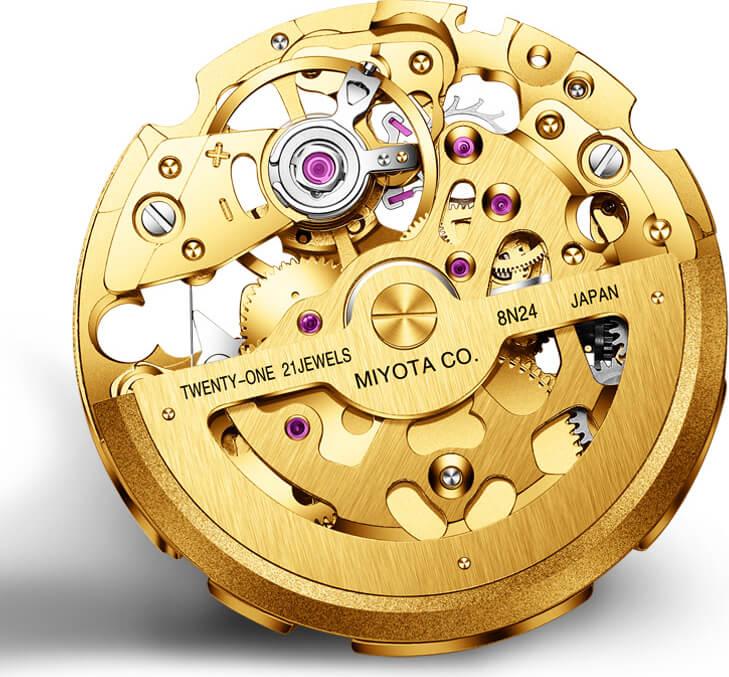 Đồng hồ nam chính hãng Lobinni L5025-1 Kính sapphire chống xước, Chống nước 50m, bảo hành 24 tháng, Máy cơ (Automatic), dây da đen xịn, máy lộ cơ