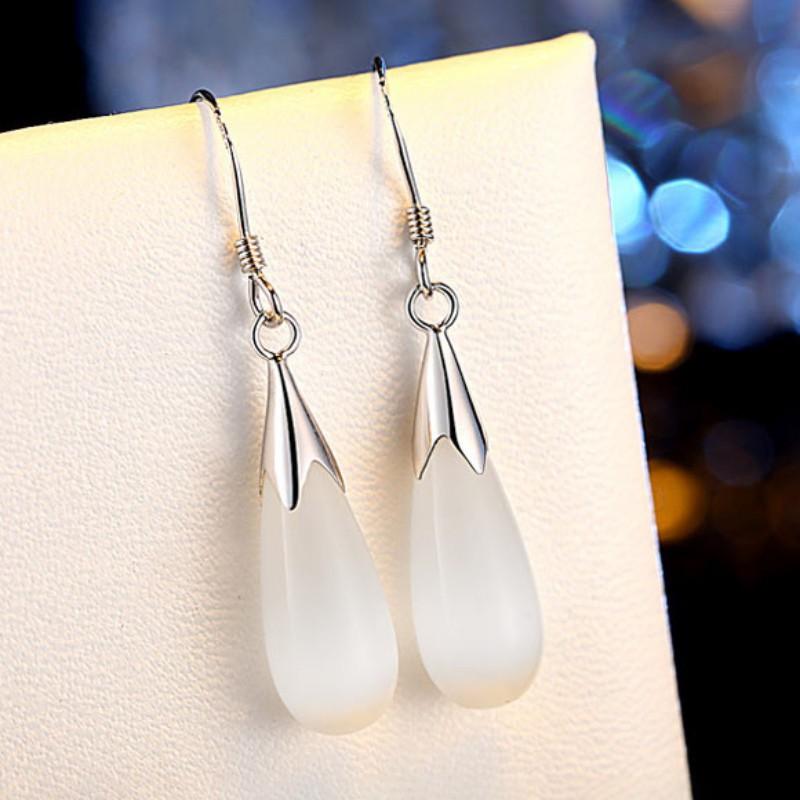 Bông Tai Hình Giọt Nước Đính Đá