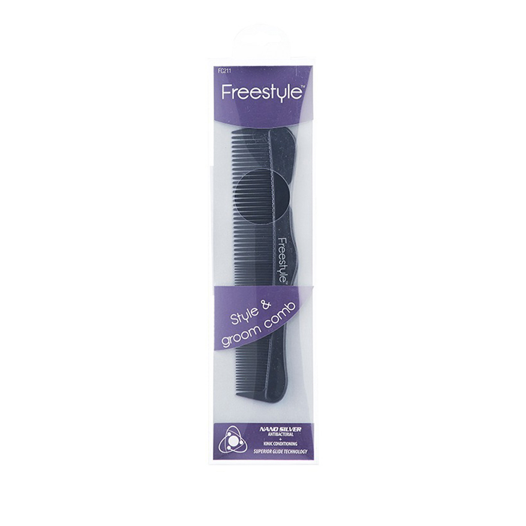 Lược nano kháng khuẩn 2 đầu chải Freestyle Style Groom, bỏ túi xách mang theo dễ dàng