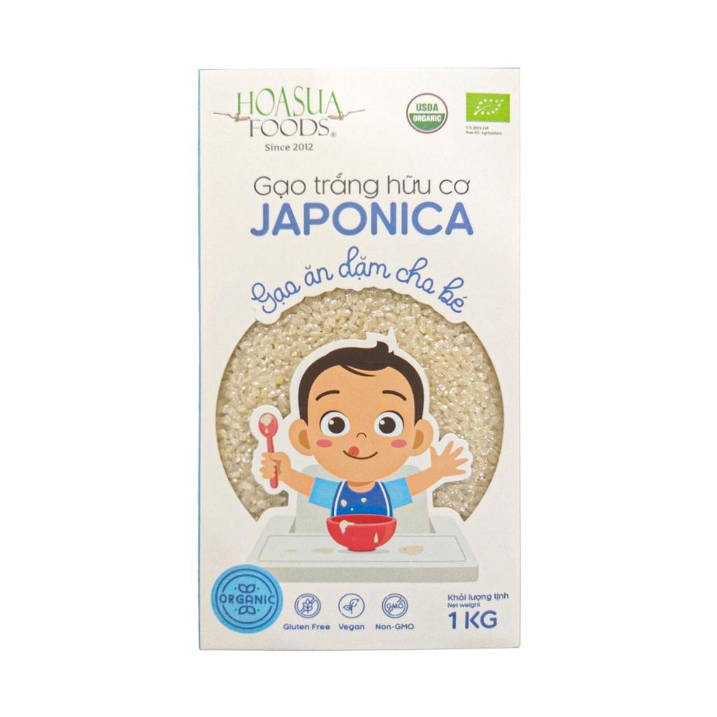 Gạo trắng hữu cơ Japonica Hoa Sữa 1kg, Gạo ăn dặm cho bé