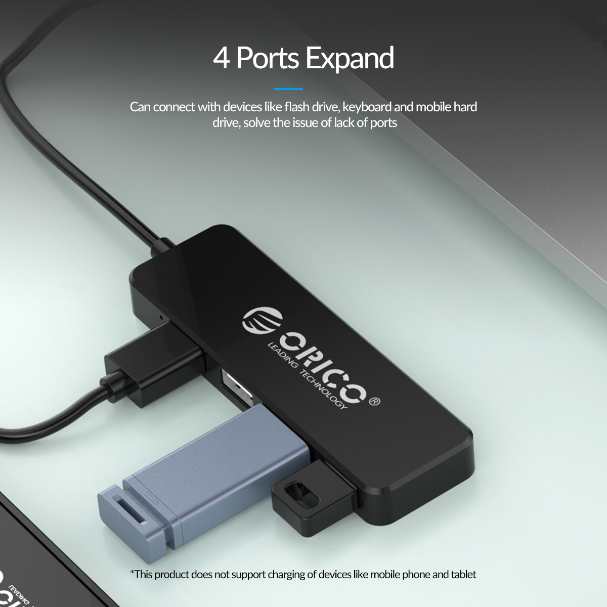 Bộ chia / Hub 4 cổng USB 2.0 Orico FL01 - Hàng Chính Hãng