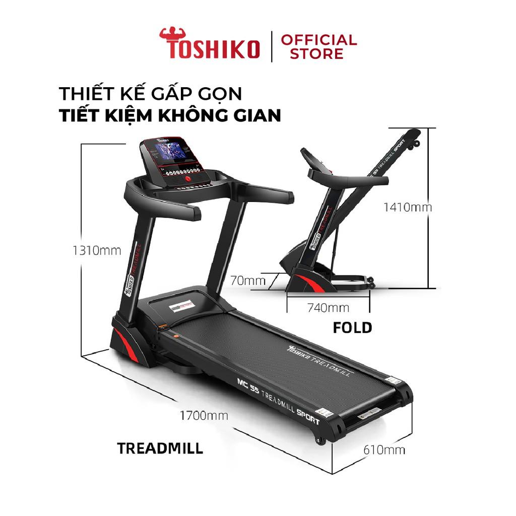 Máy chạy bộ đa năng tại nhà Toshiko MC55 giúp tăng cơ, giảm mỡ tại nhà, bảo hành 3 năm