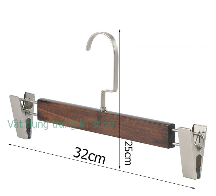 Móc Kẹp Gỗ Treo Quần Áo 32cm Cao Cấp