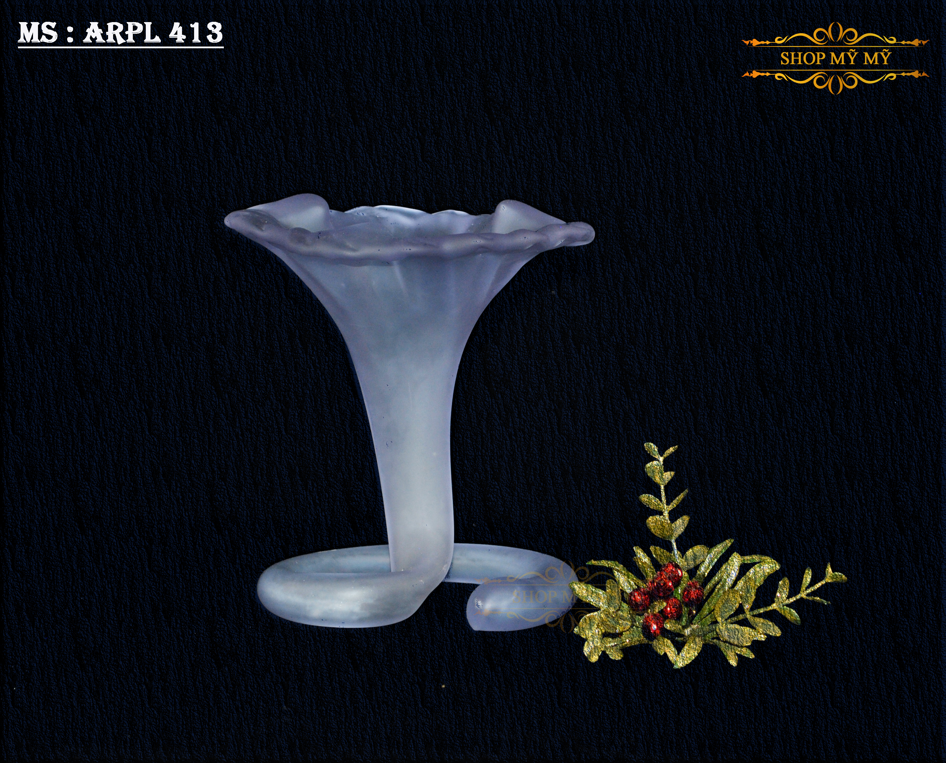 Bình thủy tinh cao cấp nhám dùng trang trí của Ý