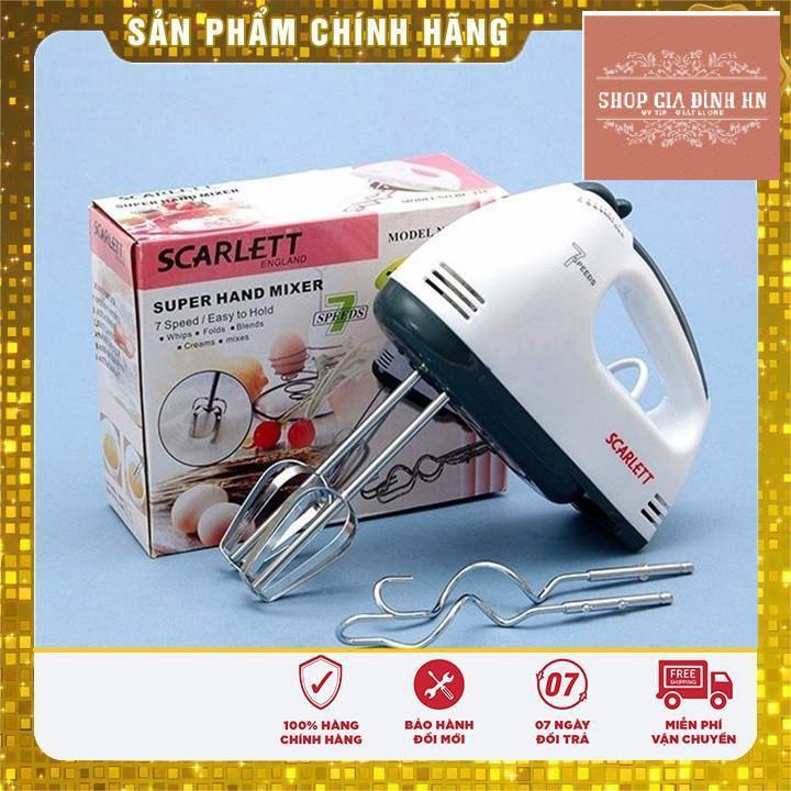 Máy Đánh Trứng Cầm Tay Cao Cấp Scarlett - 180W và 7 Tốc độ - TẶNG 2 QUE NHÀO BỘT