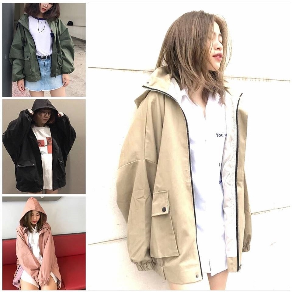 Áo khoác Kaki form rộng túi hộp