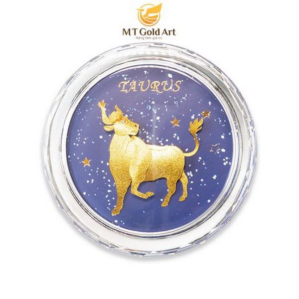 Chặn giấy cung hoàng đạo dát vàng 24k MT Gold Art- Hàng chính hãng, trang trí nhà cửa, phòng làm việc, quà tặng sếp, đối tác, khách hàng, tân gia, khai trương