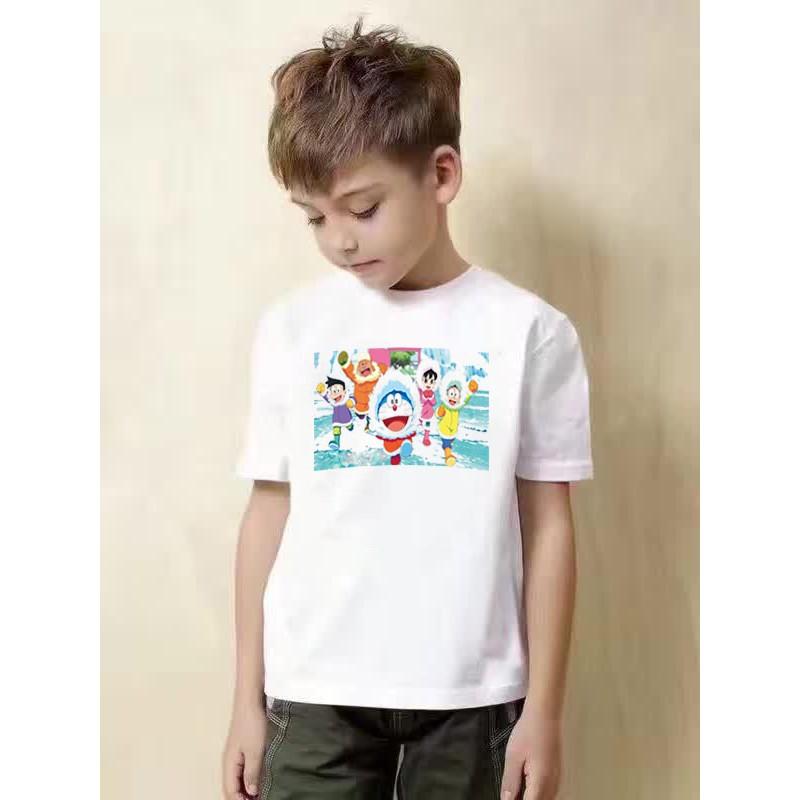 Áo thun bé trai vải mềm mịn thoáng mát in hình nghộ nghĩnh