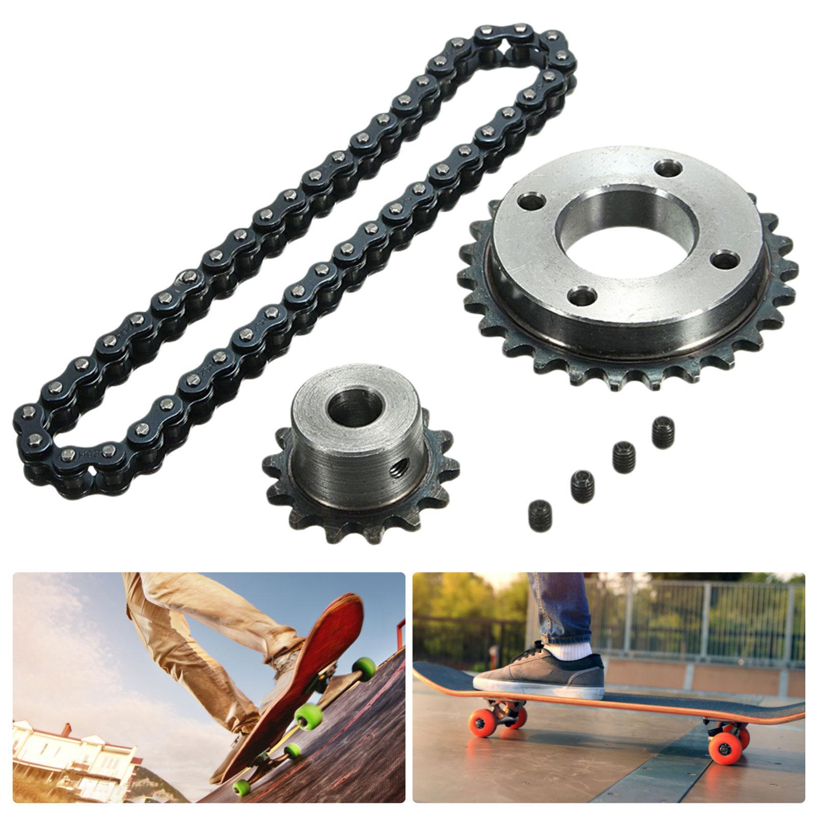 Sprocket Chain Wheel Mount Kit Skateboard DIY Motor Gear