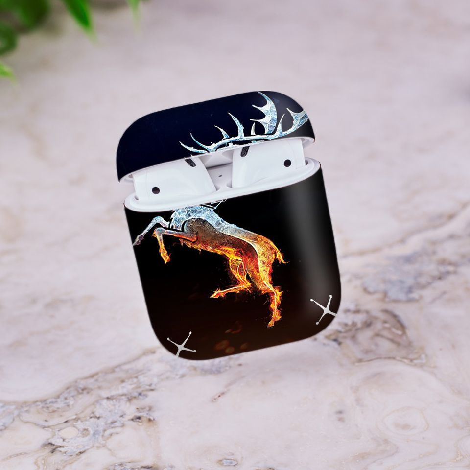 Miếng dán skin chống bẩn cho tai nghe AirPods in hình Game Of Throne - 007 (bản không dây 1 và 2)