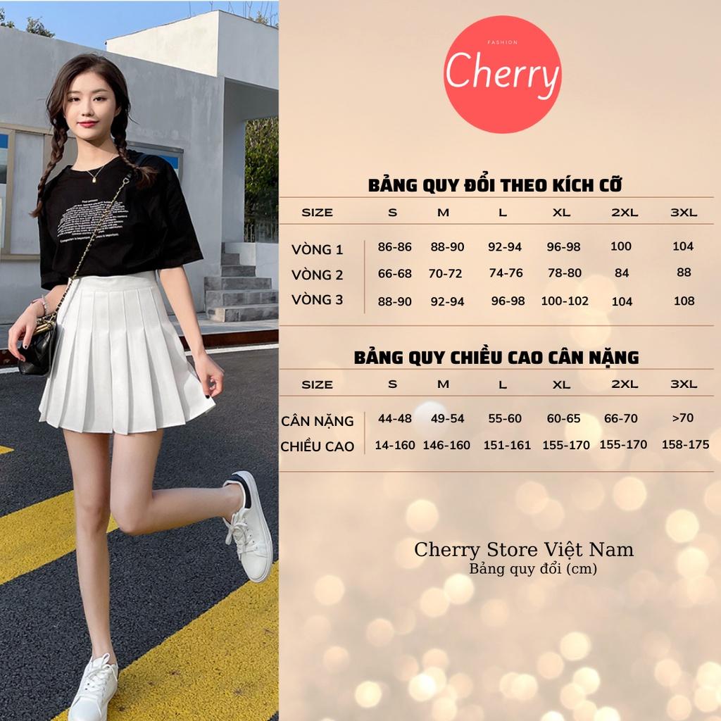 Chân váy xếp ly chữ a CHERRY chân váy ngắn xếp li chữ a kiểu xòe, váy xếp ni phong cách tennis lưng cao V060