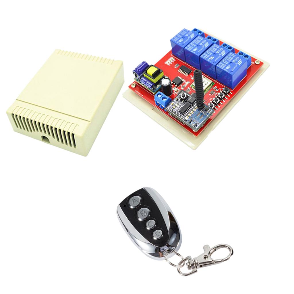 4CH Wireless Remote Control RF Switch Transmitter Receiver Home Auto Control