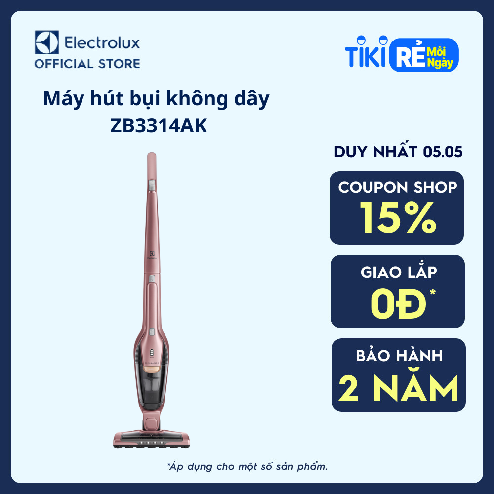 Máy hút bụi không dây 2 trong 1 Electrolux ErgoRapido 25V - ZB3314AK - Đầu hút dễ dàng xoay 180°, hiệu suất mạnh mẽ &amp; bền bỉ [Hàng chính hãng]