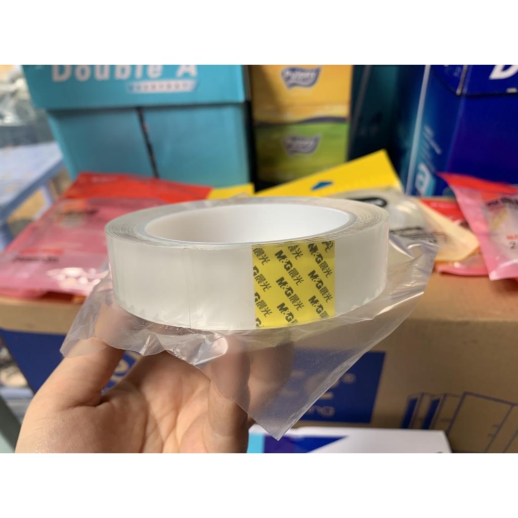 Băng keo 2 mặt trong siêu dính 24mm