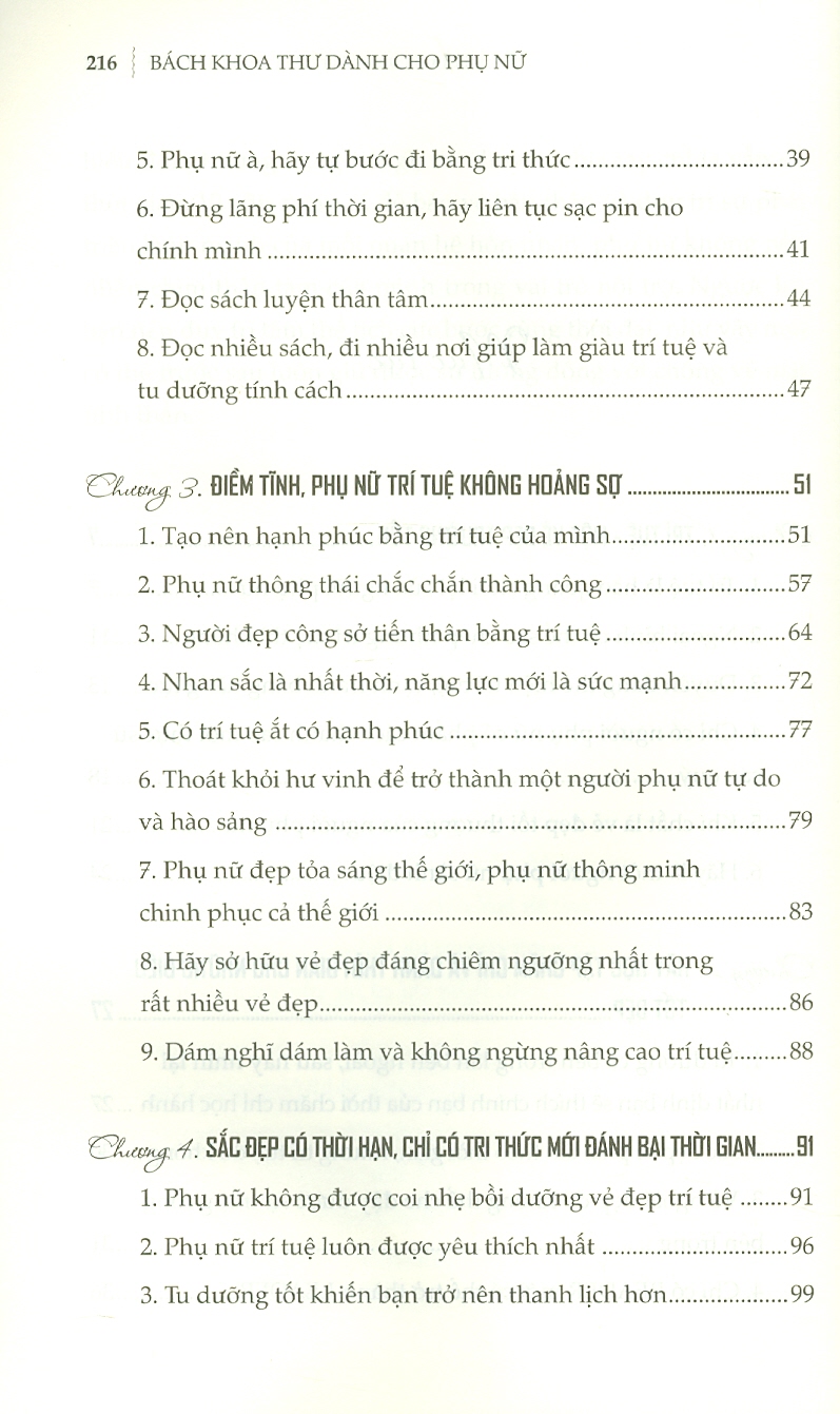 BÁCH KHOA THƯ DÀNH CHO PHỤ NỮ - Phụ Nữ Trí Tuệ Bao Nhiêu Hạnh Phúc Bấy Nhiêu – Thanh Hương biên soạn – Liên Việt Books