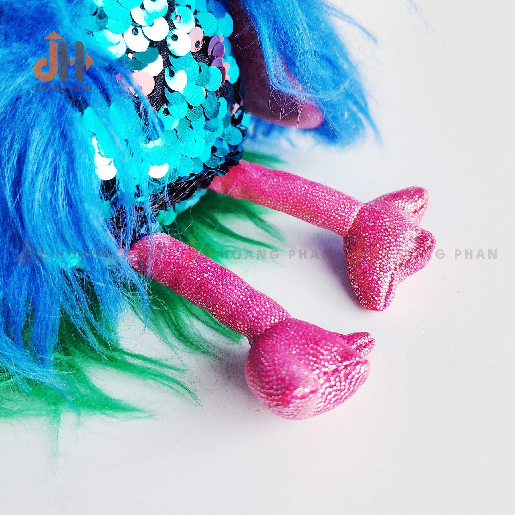 Thú Sequin nhồi bông - Chim Công xanh đính cườm lấp lánh