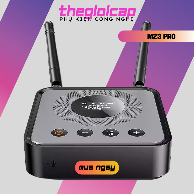 BỘ THU PHÁT ÂM THANH BLUETOOTH 5.2 OLCD – RX/TX 2 TRONG 1 – HỖ TRỢ APTX HD / LL / AAC M23 Pro - Hàng Nhập Khẩu