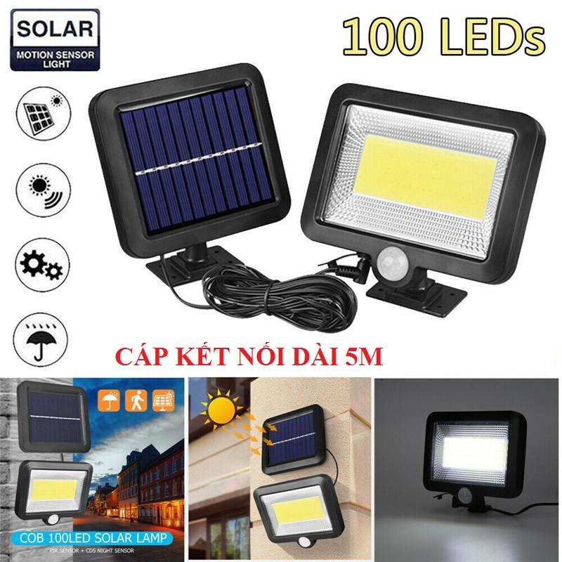 Đèn cổng ngõ, Đèn Năng Lượng Mặt Trời 30w 100 LED SIÊU SÁNG PIN TÁCH RỜI- Sử Dụng 100% điện Năng Lượng Mặt Trời- có điều khiển từ xa