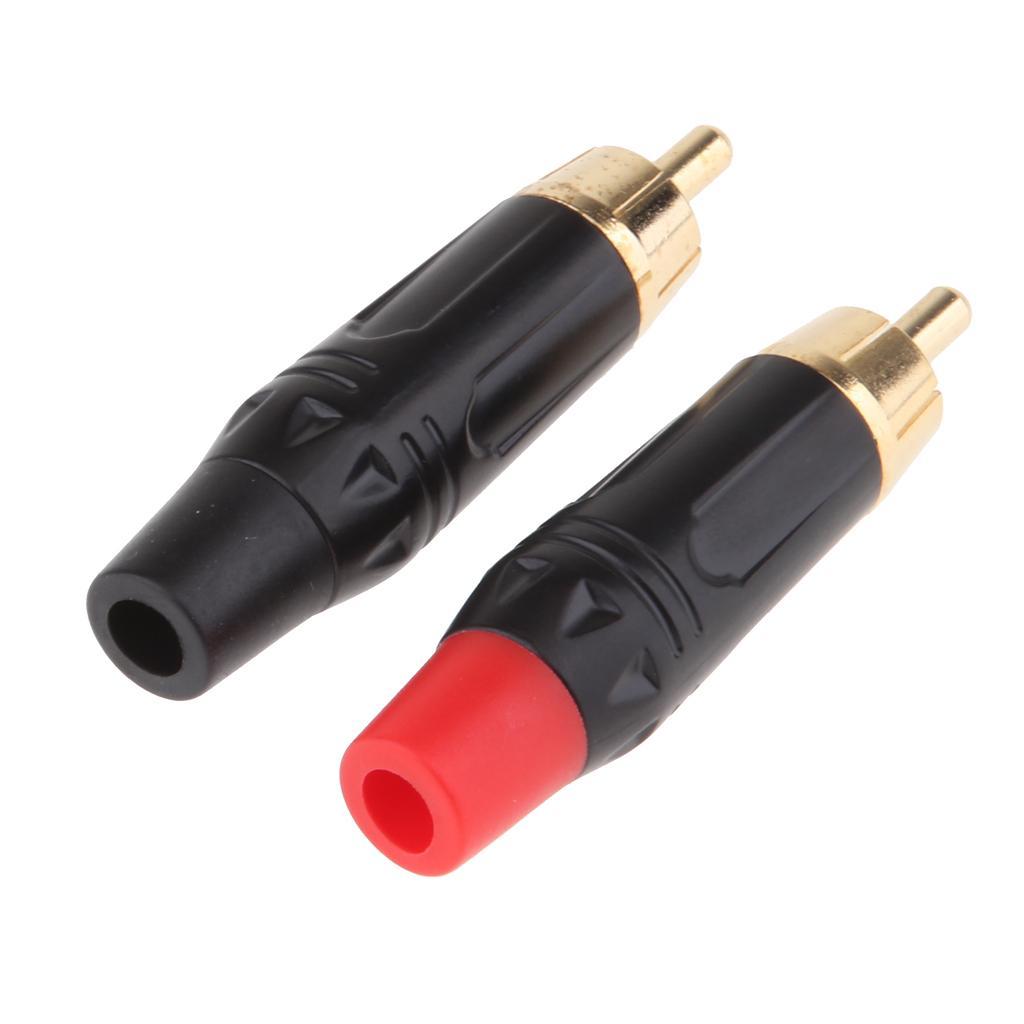 4pcs RCA Connector Male+Female  Gold Plated Adapter Soldering Plug