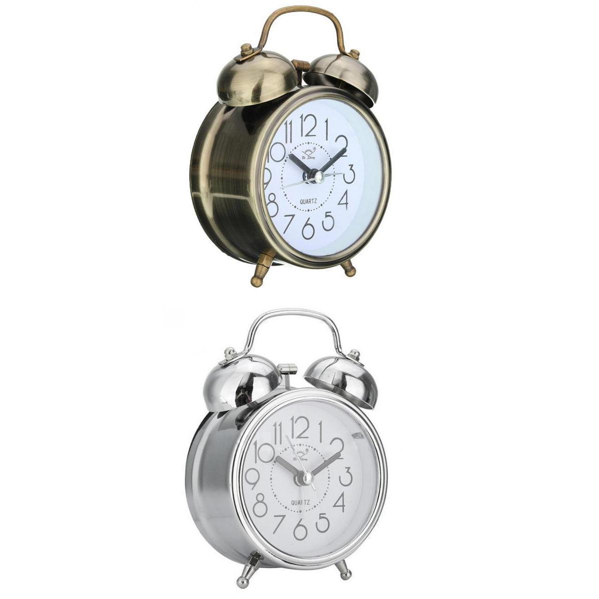2x Twin Bell Alarm Clock Backlight Loud Alarm Clock Digital Silent Sweep