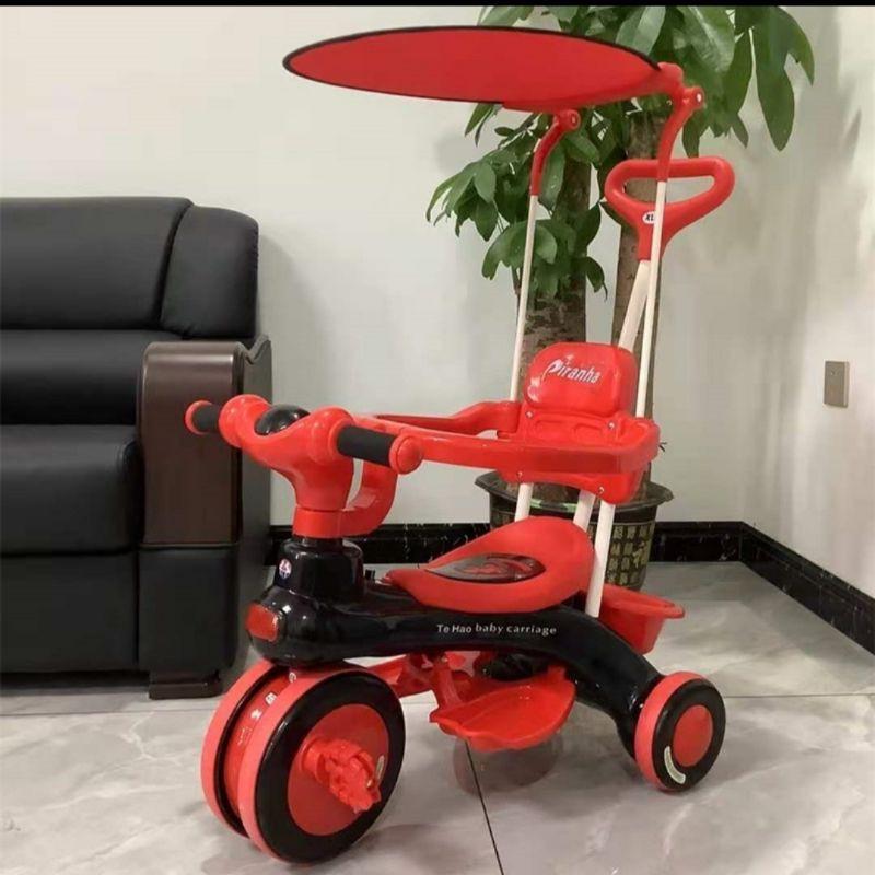 Xe đẩy xe đạp 3 bánh hạng cao cấp có nhạc mái che cho bé