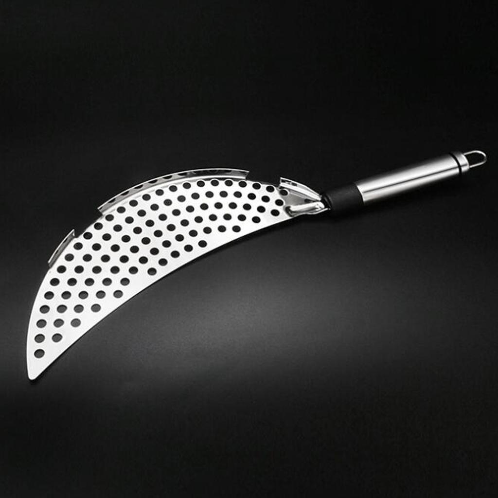Kitchen Stainless Steel Half-Moon Pan Strainer Pot Drainer Pasta Strainer