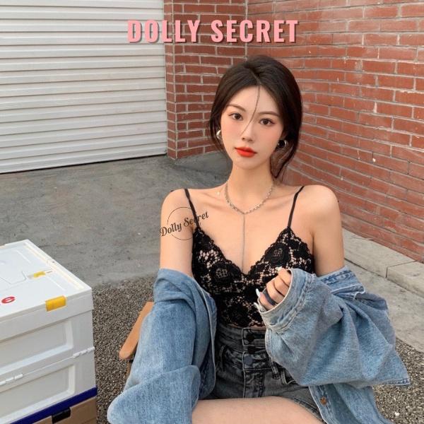 Áo Bra ren nữ hai dây sexy dáng croptop có đệm mút nâng ngực gợi cảm DOLLY SECRET A16