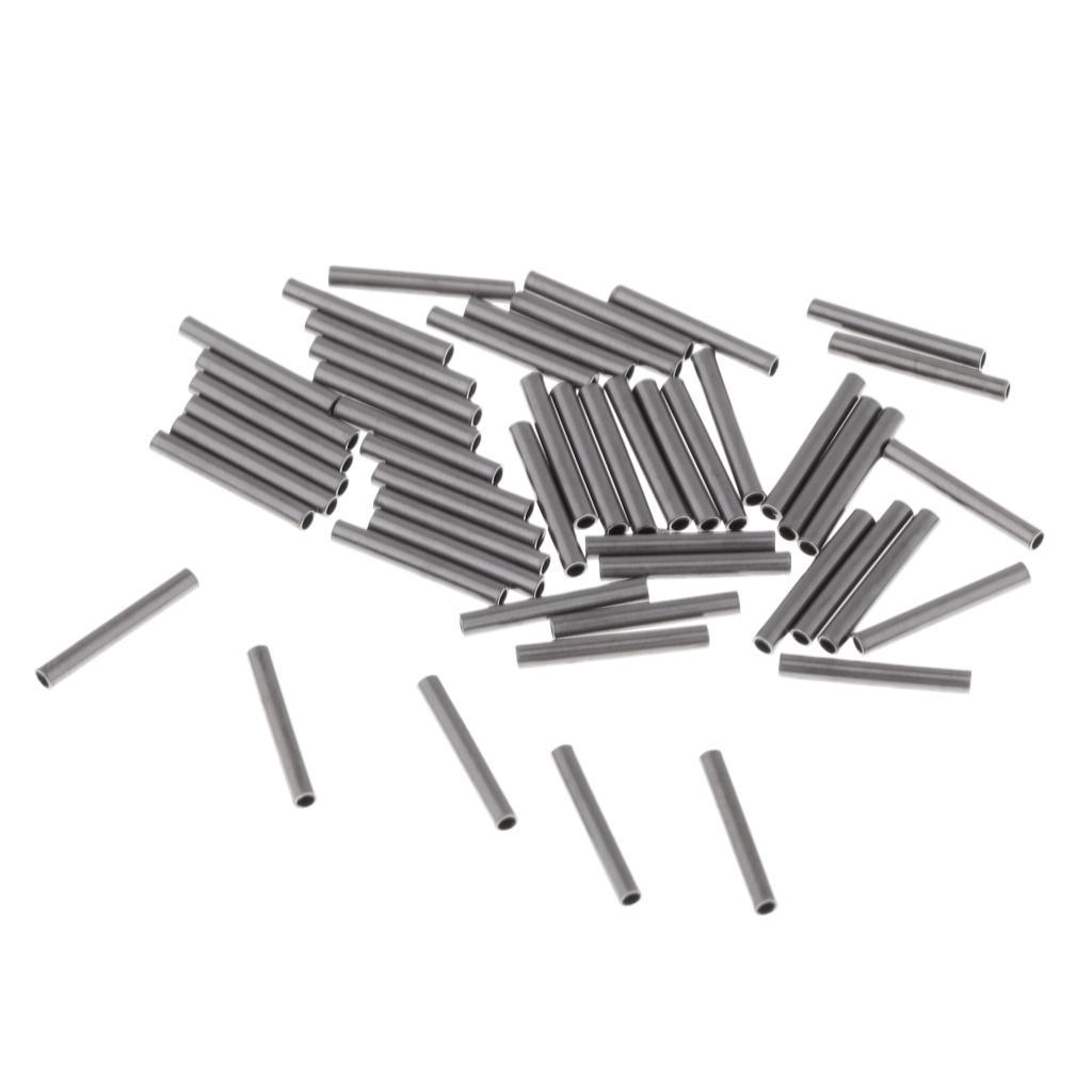 50x Single Fishing Crimp Sleeves Copper Tube Connector 7 Size