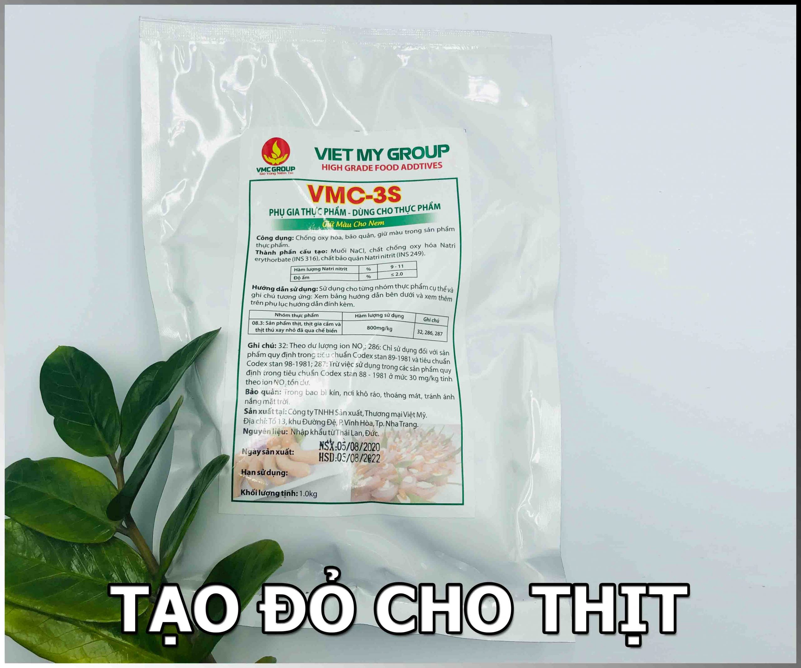 PHỤ GIA TẠO MÀU ĐỎ HỒNG CHO XÚC XÍCH, PATE, GIÒ CHẢ VMC 3S