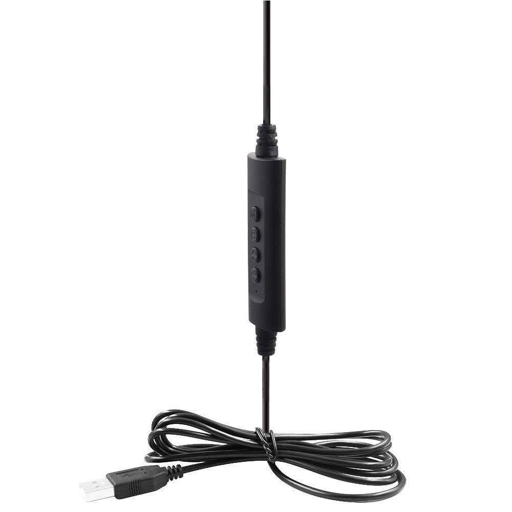 Tai nghe kép lưu lượng truy cập USB kiểu mới nhất tai nghe dịch vụ khách hàng giám sát gắn trên đầu máy tính có điều khiển dây tai nghe chống ồn gắn trên đầu tai nghe