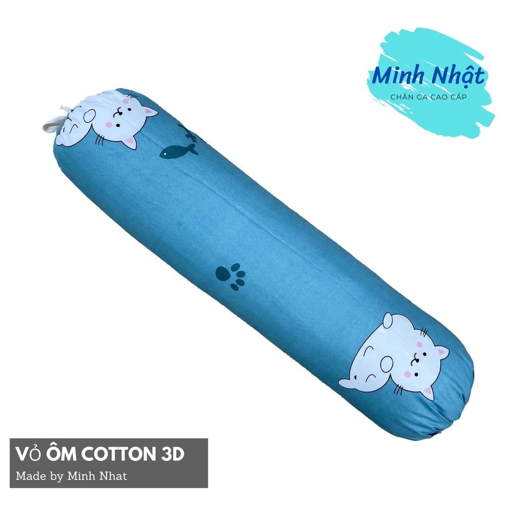 Vỏ gối ôm Cotton 3D Minh Nhật kích thước 35x100cm