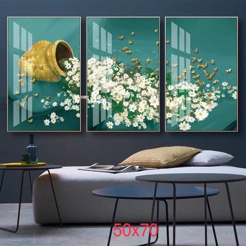 Bộ 3 tranh tráng gương 3D cao cấp,in ngược UV công nghệ mới nhất,sáng ,bền,đẹp